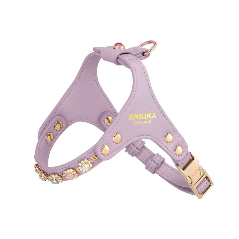 犬 ハーネス プレミアム革製輝石ハーネス
