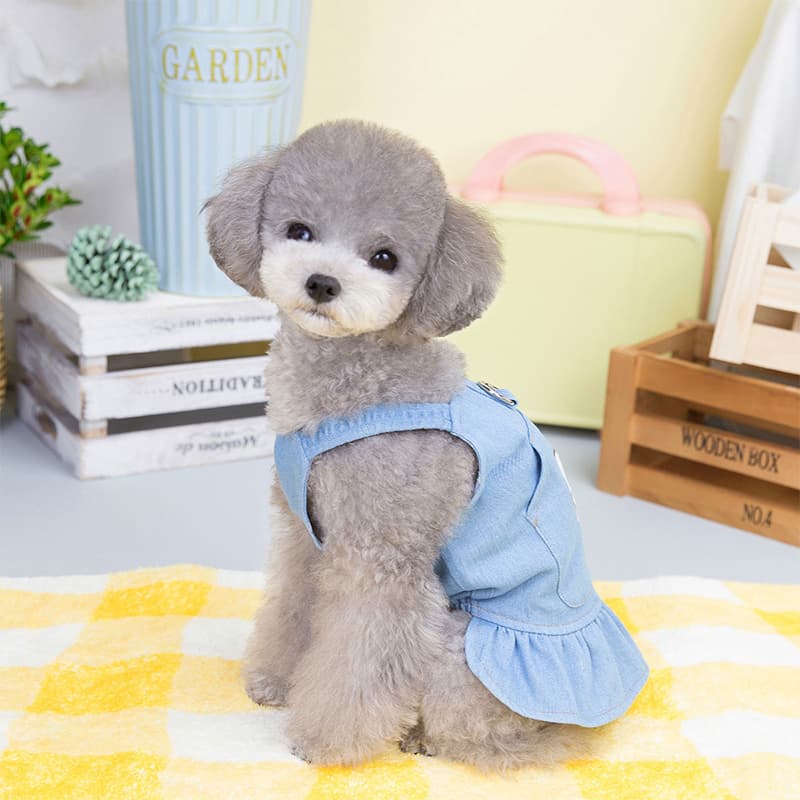 犬 ハーネス ふんわりデニムワンピースハーネス