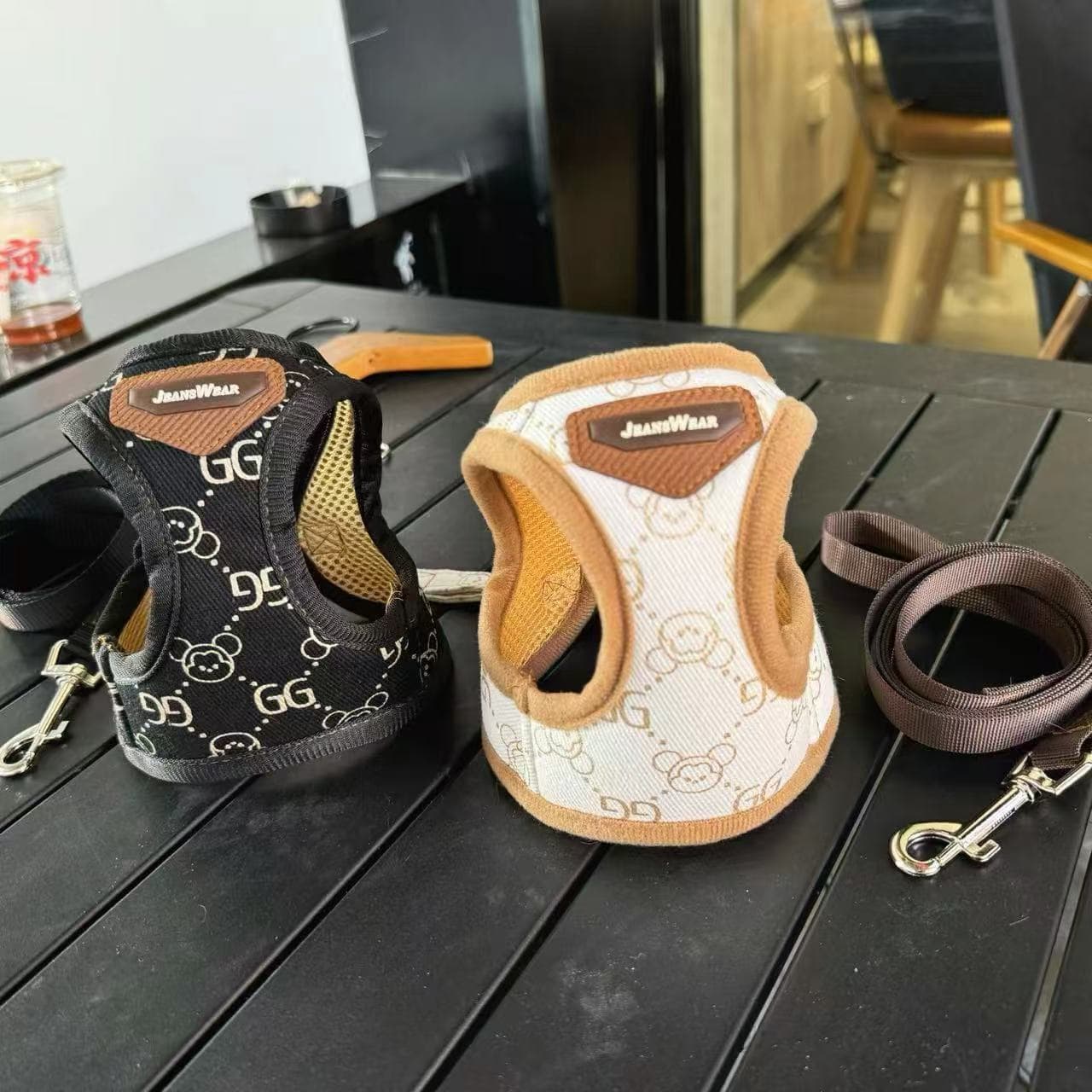 犬 ハーネス モノグラム柄 ウェア安心ハーネス