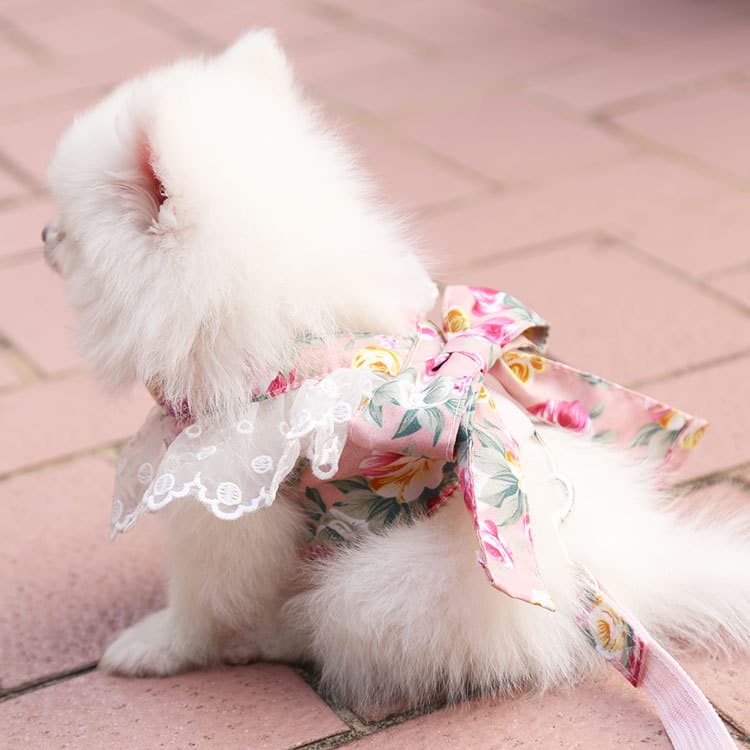 犬 ハーネス フリルレースおしゃれハーネス