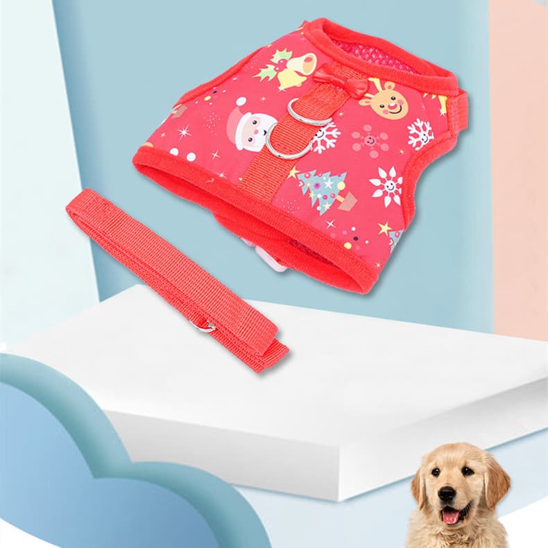 犬 ハーネス ゆきだるま柄 メッシュペット用ハーネス