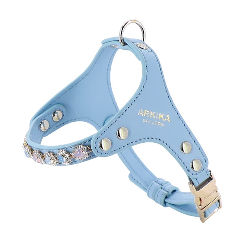 犬 ハーネス プレミアム革製輝石ハーネス