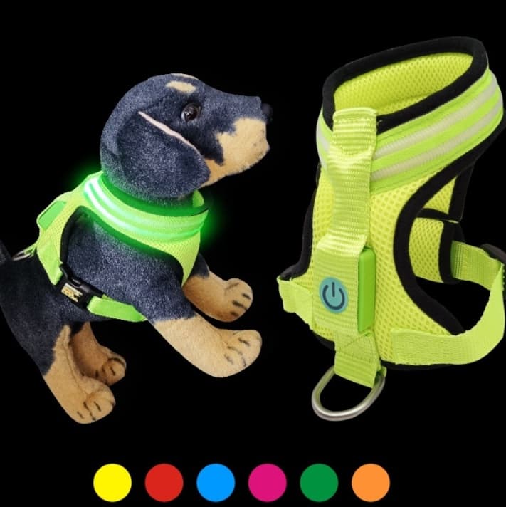 犬 ハーネス 光るペットベスト安全ハーネス